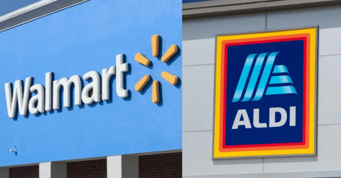 aldi and walmart store from outside