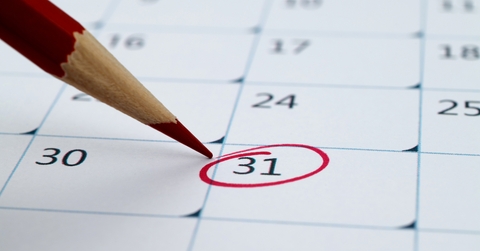 red circle marked on calendar 