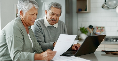 senior couple thinking for income