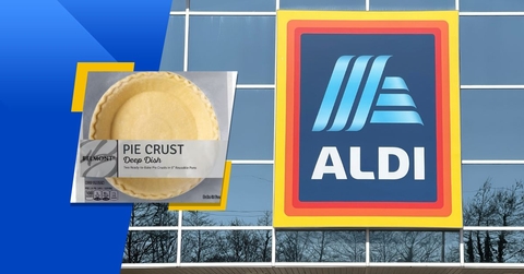 aldi exterior logo and featured product