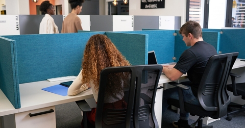 coworkers in a modern open plan