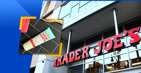 Trader Joe's store and hair product collage