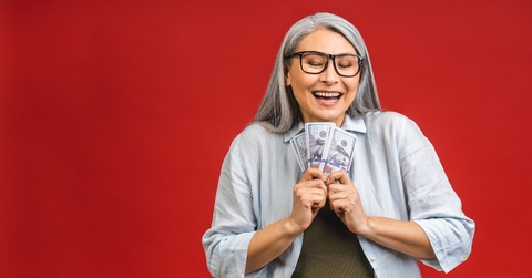 mature asian senior happy old woman