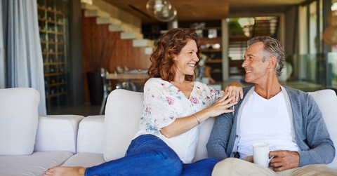 couple enjoying a cup of coffee together