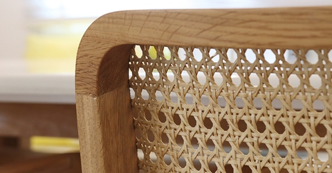  wood chair with rattan