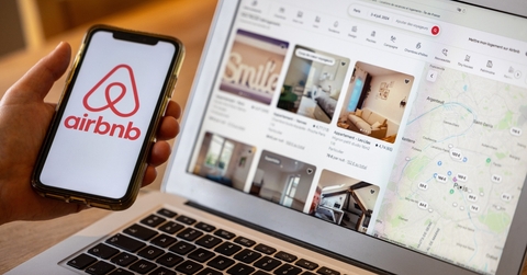 smartphone with airbnb application