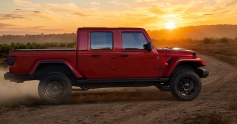 A red jeep gladiator