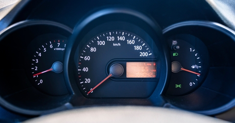 car dashboard and speedometer inside car