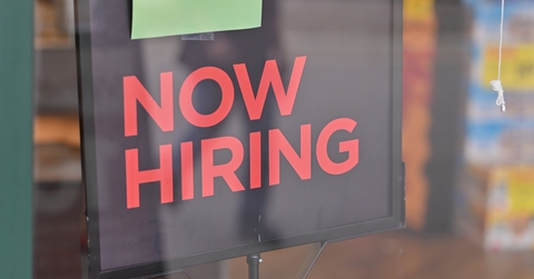 now hiring sign on door