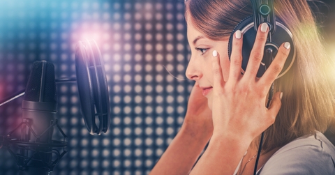 Singer in Recording Studio