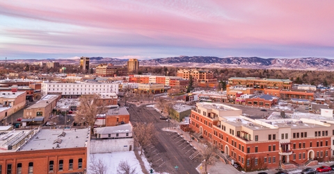 Fort Collins downtown in northern Colorado