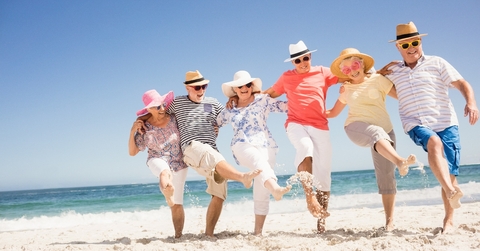 Seniors on beach