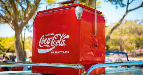 Retro red Coca-Cola cooler