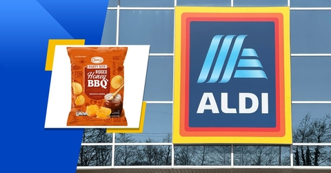 aldi store exterior and featured item