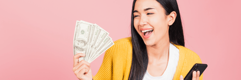 person holding money