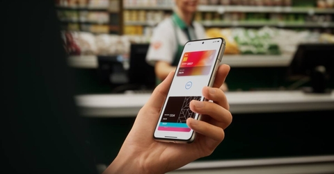 Using smartphone wallet to pay using card connected to phone