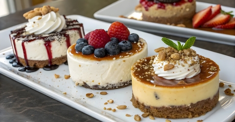 three delicious cheesecakes
