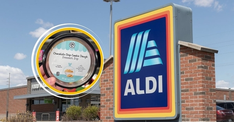 aldi store exterior and featured item