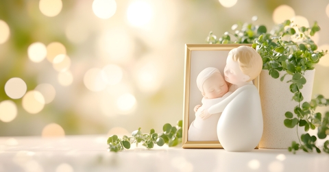 figurine of a mother holding her baby