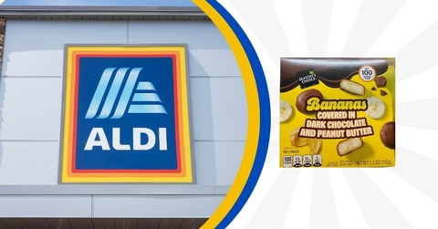 Aldi store exterior and featured item