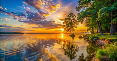 sunset at lake eufaula