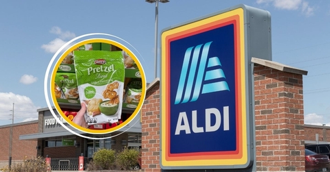 aldi store exterior and featured item