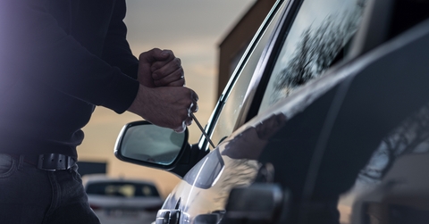 trying to break into car 