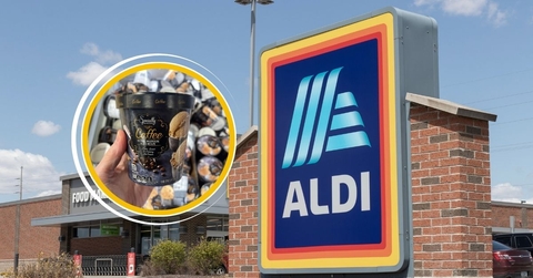 Aldi store exterior and featured item