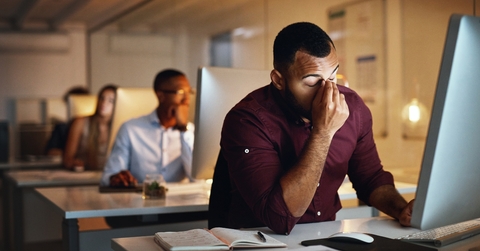 employee working late night