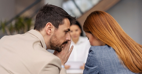 A guy gossiping