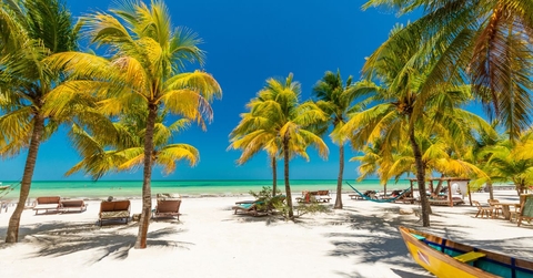 tropical beach in isla holbox mexico