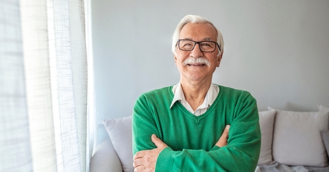 elderly man smiling face expression