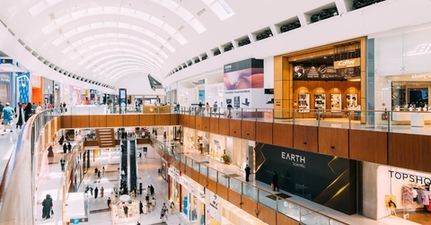 inside of a large shopping mall