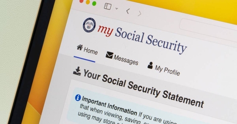 Webpage of My Social Security account