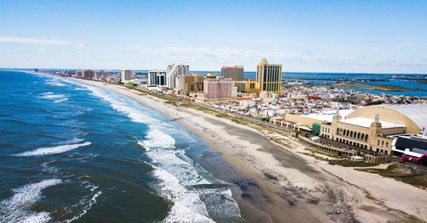 Atlantic city waterline aerial