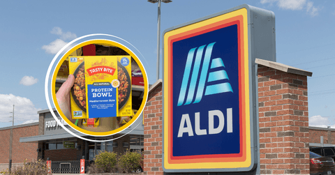 aldi store exterior and featured item