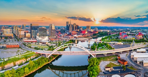 aerial view of nashville tennessee