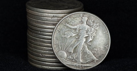 old coin on black background 