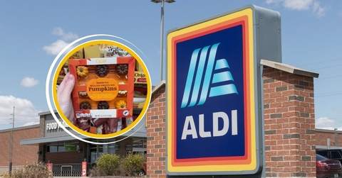aldi store exterior and featured item