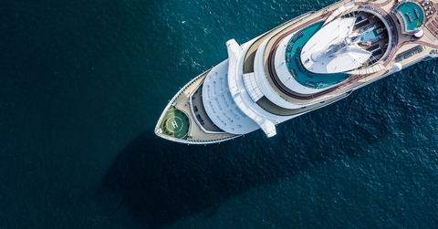 aerial view beautiful large cruise ship
