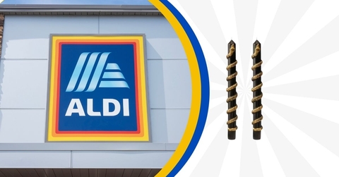 Aldi storefront with Halloween candles