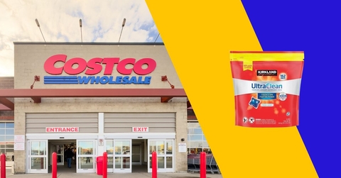 Costco template with Kirkland dishwasher pods