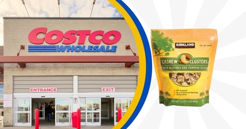 costco storefront with kirkland cashew clusters