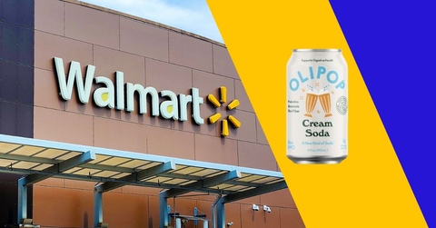 walmart storefront with olipop cream soda