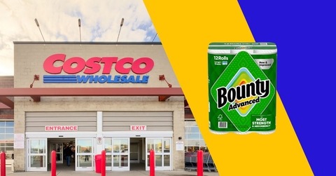 Costco store with Bounty paper towels