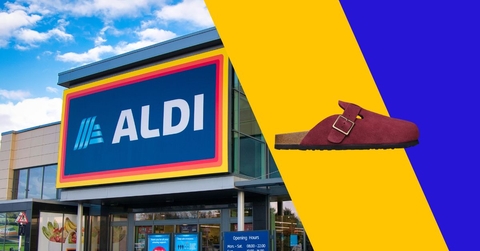 aldi store exterior and featured item