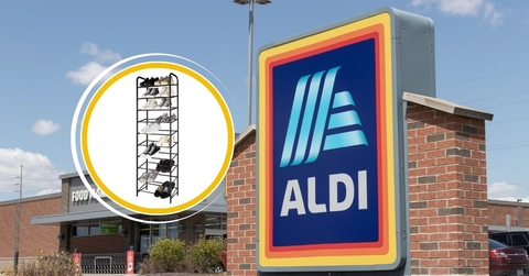 aldi store exterior and featured item