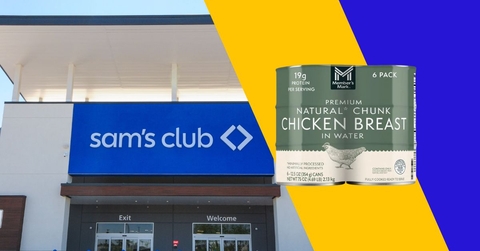 Sam&#x27;s Club store with canned chicken breast collage