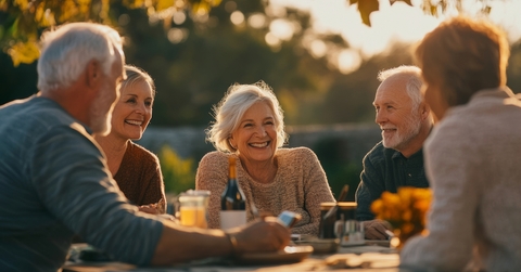 group of retirees enjoying a hobby