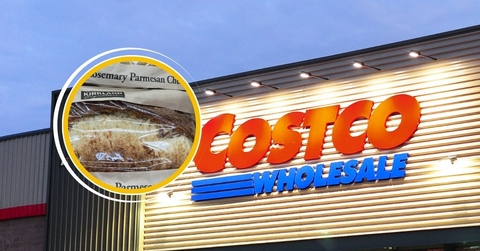 Costco storefront with Kirkland Signature bread collage